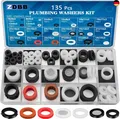 135 PCS Sanitär-Gummi Unterlegscheiben Assorted Kit und flache Silikondichtung