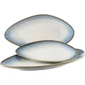 Mäser Servierplatte La Sinfonia, Weiß, Hellblau, Keramik, 3-teilig, oval, 36.5x12.5x21.5 cm, Tischkultur & Servieren, Servierplatten