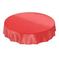 Wachstuchtischdecke Wachstuch abwaschbare Tischdecke Uni Glanz Einfarbig Rot Schnittkante Rund 140cm