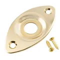 Musiclily Pro Gold Steel Curved Recessed Dented Oval Electric Guitar Jack Plate