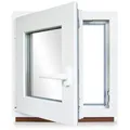 Kellerfenster Kunststoff weiß Dreh-Kipp 80x80cm(BxH) DIN Links 2 -fach Glas Dichtung Grau