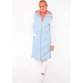 Zwillingsherz Steppweste "Strandglück" Doppel-Zipper, Kontrastdetails, Eingrifftaschen, modisch, knielang blau XL (42)