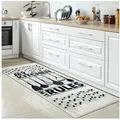 Carpetia Küchenläufer Küchenteppich Modern, rechteckig, Höhe: 5 mm, rutschhemmender Rücken, pflegeleicht, robust beige|schwarz|weiß 100 cm x 300 cm x 5 mm