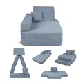 Angelove Kindersessel 3‑in‑1 - Faltbare Kindercouch & Spielmatratze aus Cord, Bequemer Spielsofa‑Sessel ab 1 Jahr, Türkis