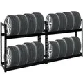 PROREGAL Mega Deal 2x Reifenregal Tiger HxBxT 100 x 110 x 35 cm bis zu 16 Reifen Schwarz