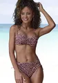 Bügel-Bandeau-Bikini-Top "Holly", in Wickeloptik, Gr. 34 - Cup B, bordeaux bedruckt Cup B