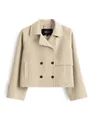 OPUS Damen Jacke | Haili Kurztrench im modernen Wollmix Look Macadamia, 40