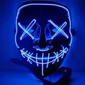 GOODS+GADGETS LED Grusel Leuchtende Maske wie aus Purge für Halloween Karnevall Kostüm Horror-Maske Verkleidung mit Beleuchtung für Motto-Party, Unisex, Blau
