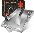 Grillplatte Plancha, 4 mm starker Edelstahlgrill für Gas- und Holzkohlegrills 