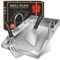 Grillplatte Plancha, 4 mm starker Edelstahlgrill für Gas- und Holzkohlegrills...