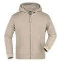 Hooded Jacket Junior Klassische Kapuzenjacke aus hochwertiger French-Terry-Qualität braun/grau, Gr. XL