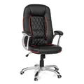 MyBuero XXL Bürosessel Relax AB100 Kunstleder Schwarz/Rot bequemer Chefsessel mit Wippfunktion, belastbar bis 120kg 722060