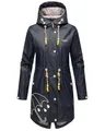 MARIKOO Damen Regenjacke mit Kapuze leicht gefüttert Regenmantel Wasserdicht B924 [B924-Dance-Navy-Gr.M]