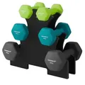 SONGMICS Hantel-Set Kurzhanteln, Hantel Set 12kg, Hexagon, Neopren Hanteln