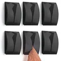 TECBULL® 6 Handtuchklemmen Edelstahl schwarz-matt, extra stark selbstklebend, Handtuchhaken, Klebehaken, Handtuchhalter, Geschirrtuchklemme ohne Bohren