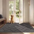 Fußmatte Grau 80x120cm Innen und Außen, Waschbar Fussmatte, Wasserdicht Türma...