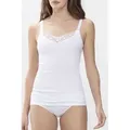Mey Trägertop Mey Damen Top Serie 2000 Uni Unterhemd Tank (1-tlg) Top mit femininer Spitze, Viskose-Mix, Satin-Glanz, V-Neck weiß XL (44)