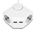 REV Steckdosenleiste - Ecksteckdose 2-Fach mit 2X USB & Schalter, 1,5m, 2300W, weiß