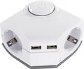 REV Ecksteckdose 2-fach m. 2 USB- Anschlüssen Schalter Therm