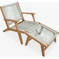 sweeek - Gartensessel mit Fußteil und Seilbespannung - CUZCO  - Taupe - Taupe