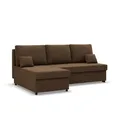 Mebligo Kemi - Ecksofa mit Schlaffunktion, Bettkastem, Komfort und Still, Schaum, braun (Mikrofaza 20)