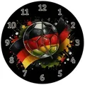 speecheese Wanduhr Fußball Deutschland Flagge Wanduhr aus MDF 26,5 cm