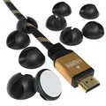 EAZY CASE 12x Kabelclips zur Kabelbefestigung, elastisch & selbstklebend I Kabel Befestigungsclips, Kabelhalter für Kabelmanagement, flexibel, Schwarz