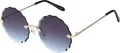 Damen Sonnenbrille Rund Form Designer 80er Modern Urlaub Sommer Strand 30572 Schwarz/Blau