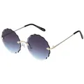 BEZLIT Damen Sonnenbrille Runde Form Schwarz/Blau