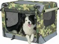 Foxdevil by xonic® Faltbare Hundebox / Katzenbox für mittelgroße Tiere – Hundetransportbox Auto und Zuhause – Transportbox Hund – Hundebox Auto Kofferraum (Camouflage, L)