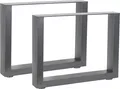 Melko Tischgestell 2er Set Kufen Stahl Tischbeine Industrie - Grau 64x40 cm