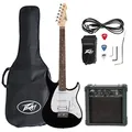 Peavey Raptor Plus HSS JR Stage Pack Black Electric Guitar Starter Pack incl. Amplifier and Accessories