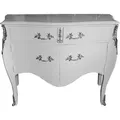 Casa Padrino Barock Kommode Weiß mit 2 Schubladen und 2 Türen 140 cm - Handgefertigt aus Massivholz-  Limited Edition