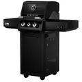 Mr. GARDENER Gasgrill "Kingman", Gusseisen (emailliert), Grillfläche: 42 x 43 cm, 2 Brenner - schwarz