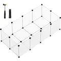 Feandrea Freigehege mit Bodenplatten 143 cm x 73 cm x 46 cm Weiß
