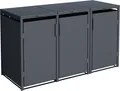 DEGAMO Mülltonnenbox 3er MÜNCHEN 200x80x116cm für Tonnen 120 und 240 Liter, grau