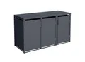 DEGAMO Mülltonnenbox MÜNCHEN 200x80x116cm für 3x Tonnen 120 und 240 Liter, Stahl anthrazit