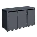 Mülltonnenbox 3-er Mülltonnenhaus MÜNCHEN, 3x 240 Liter 200x80x116cm, Stahl grau