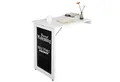SoBuy Klapptisch FWT20, Wandklapptisch mit Drop-Leaf, Platzsparender Klapptisch, Wandtisch mit Tafel Esstisch Küchentisch Memoboard