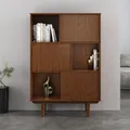 IDIMEX Highboard Simona mit 3 Türen, Kastanie Farben – Wohnzimmer Kommode mit Regal und Türen für geschlossenen Stauraum Vintage Highboard Wohnzimmerschrank Modern Retro Schrank Design