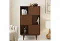 IDIMEX Highboard SIMONA, Wohnzimmerschrank offene Fächer & 3 Türen Massivholz kastanien farben