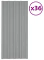 vidaXL Dachpaneel 36 pcs Grau 100 x 45 cm Verzinkter Stahl