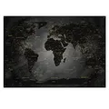 LANA KK - Weltkarte Noir – magnetische Weltkarte Pinnwand als Blechschild XXL -Poster, Magnettafel als Geschenk Wandkunst Dekor für Zuhause, Büro und Café in 100x70 cm
