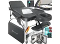 KESSER® Mobile Massageliege klappbar & höhenverstellbar 3 Zonen Massagebett Massagetisch Kosmetikliege Breit Therapieliege Aluminium + 10x Gesichtsauflage mit Kopfstütze Armlehnen & Tasche