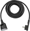 brennenstuhl H05VV-F 3G1,5 - Spannungsversorgungs-Verlängerungskabel - CEE 7/4 (W) bis CEE 7/4 (M) gewinkelt - 5,0m - Schwarz (1168980050)