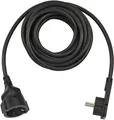 Verlängerungskabel mit Winkel-Flachstecker 5m H05VV-F3G1,5 schwarz 1168980050
