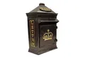 FTWdesign Briefkasten Retro Crown Post Box Briefkasten aus Metall in schwarz