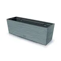 Zementfarbenes Pflanzgefäß mit Behälter, Kollektion FURU, 58 x 18 x 19,5 cm, Fassungsvermögen 12 L.