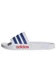 adidas Unisex Adilette Shower Slides, ftwr white/team royal blue/pure ruby, 48.5 EU