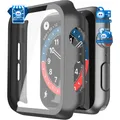 Hard Hülle Mit Glas Displayschutz Schwarz Kompatibel Mit Apple Watch 44mm